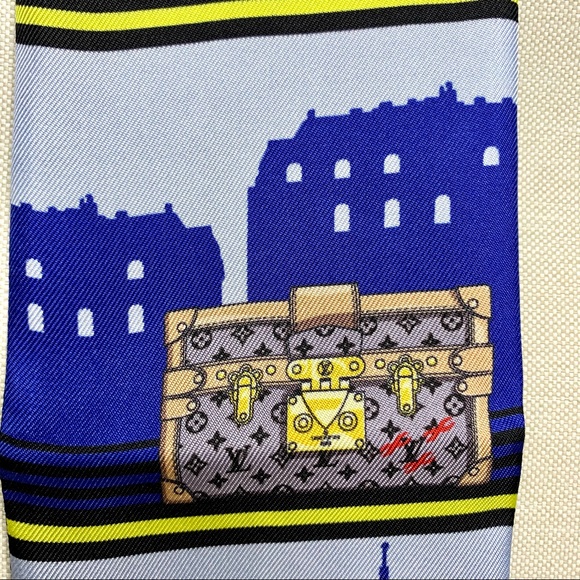 Louis Vuitton skyline blue scarf bandeau - Picture 11 of 14
